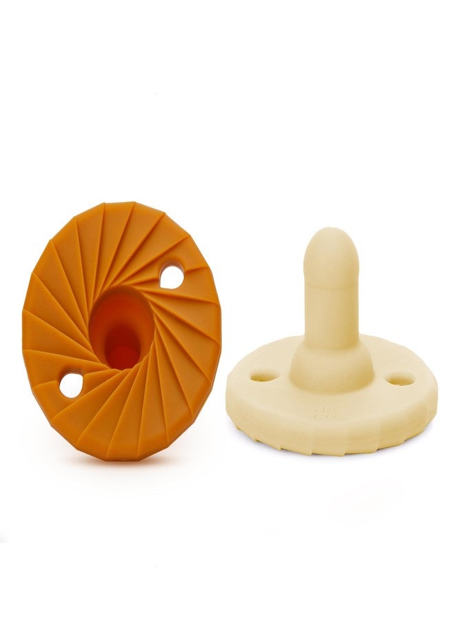 doddle & co. Doodle & Co. Tokyo Classic Pacifier For New Born Babies | BPA Free Natural Shape 100% Silicone For Infants With & Without Teeth | Helps Promote Healthy Oral Development | 0-3 Months | Spice/Smash Cake - Image 1